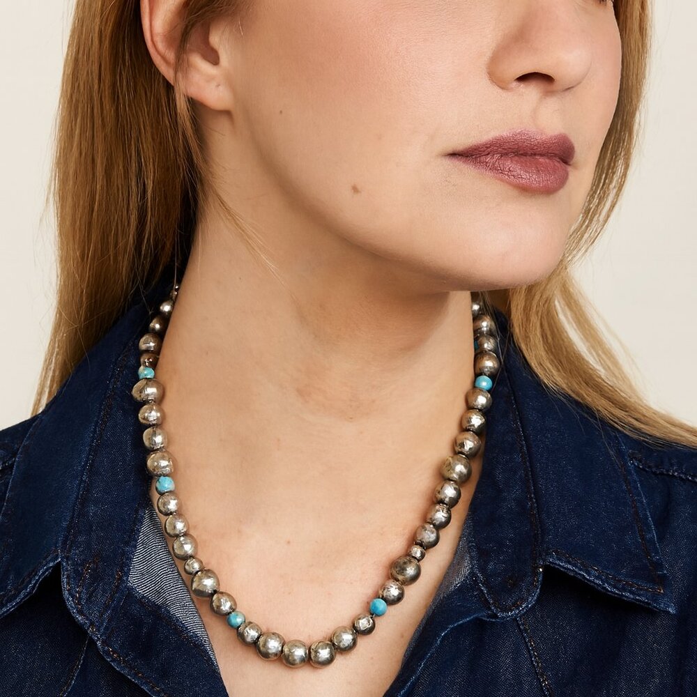 Melrose & Market Turqouise‎ and Rhodium Necklace